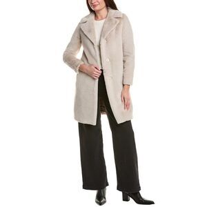 Herno Womens  Faux Fur Coat, Tan